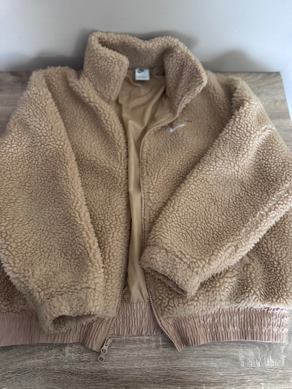 Nike Sportswear Women's Hemp/White Swoosh Plush Jacket